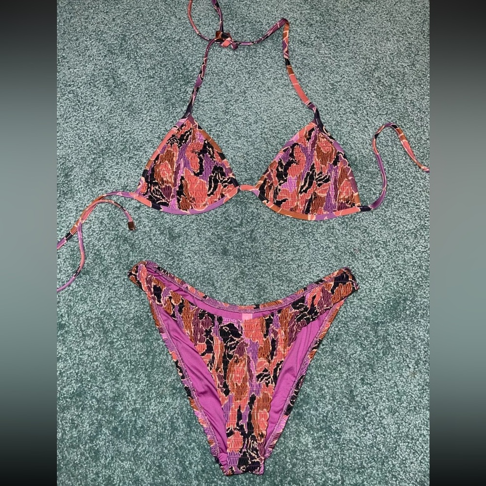 Victoria’s Secret Bikini (Set)Smocked - Size:Small - Triangle Top- Cheeky Bottom